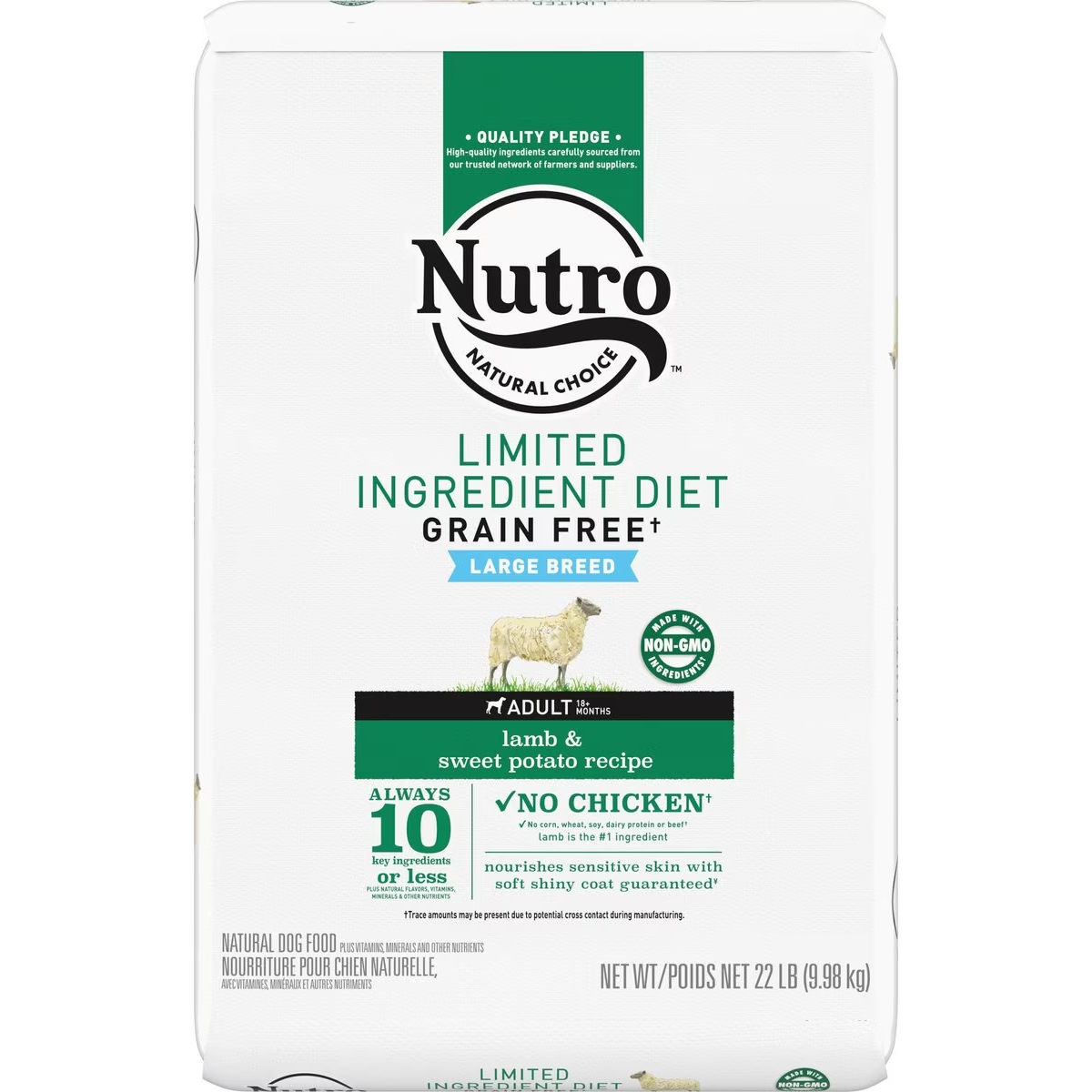 Nutro Limited Ingredient Diet Sensitive Support with Real Lamb & Sweet Potato Grain-Free Large Breed Adult Dry Dog Food