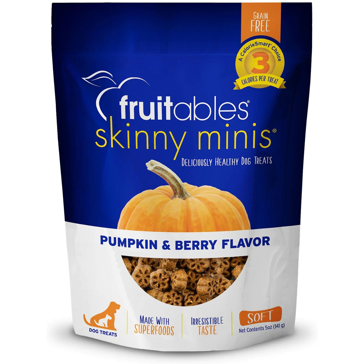 Fruitables Skinny Minis Pumpkin & Berry Flavor Dog Treats New