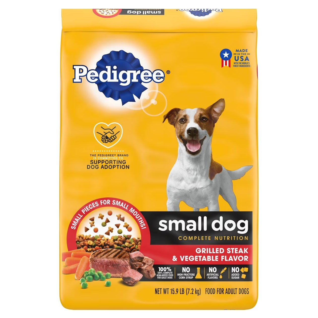 Pedigree Small Dog Complete Nutrition Grilled Steak & Vegetable Flavor Small Breed Dry Dog Food