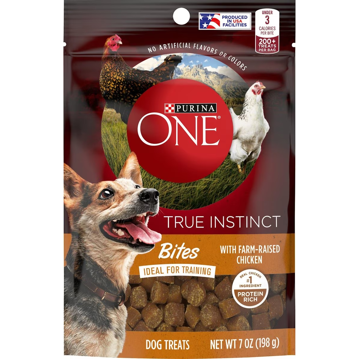 Purina ONE True Instinct Bites with Farm-Raised Chicken Dog Treats New