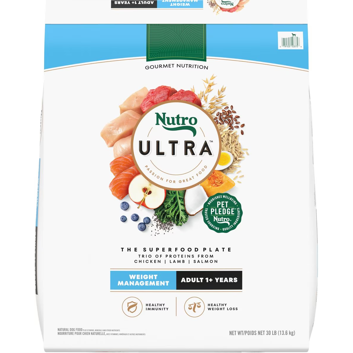 Nutro Ultra Adult Weight Management Chicken, Lamb & Salmon Recipe Dry Dog Food New